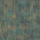 Vintage Metallic Wallpaper Peel and Stick 17.3' x 80' Wallpaper Self Adhesive Industrial Metallic Concrete Wallpaper Modern Stick on Wallpaper Blue Gold