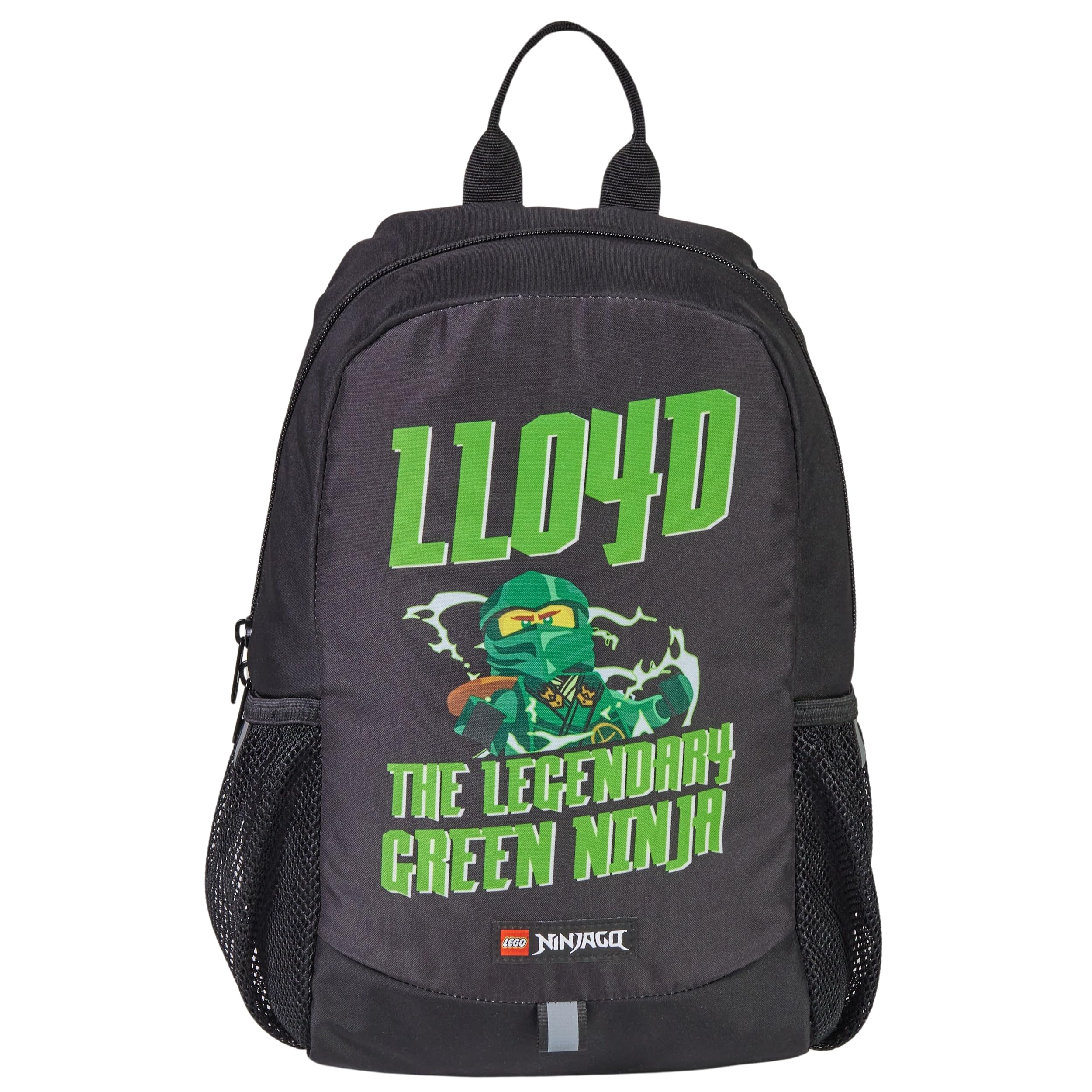 SKANDO BAGS LEGO – Zaino da ragazzo – NINJAGO Lloyd – pratiche tasche laterali in rete – spallacci regolabili – con riflettori per la visibilità – perfetto per scuola e gite