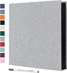 Spbapr Grand album de photo autocollant Linge Cover Magnétique Scrapbook Album DIY Ouvrages en ferraille 60 Pages collantes noires pour 3x5 4x6 5x7 8x10 Photos avec un stylo en métal
