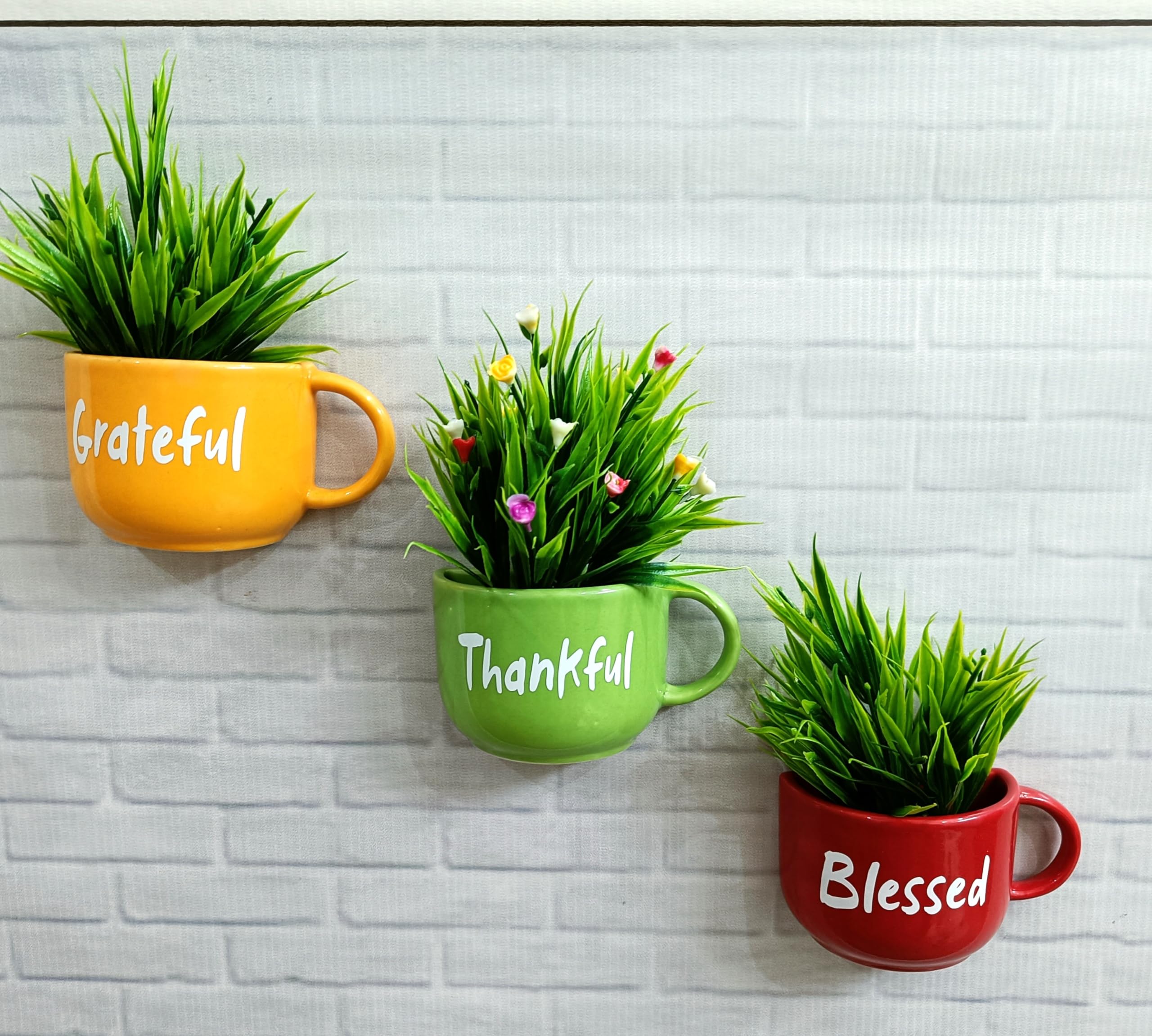 THE VINTAGE ARTEFACTS Ceramic Half Cup Wall Planter Blessed Grateful Thankful (B0D2NWDLVN) Amazon Price History, Amazon Price Tracker