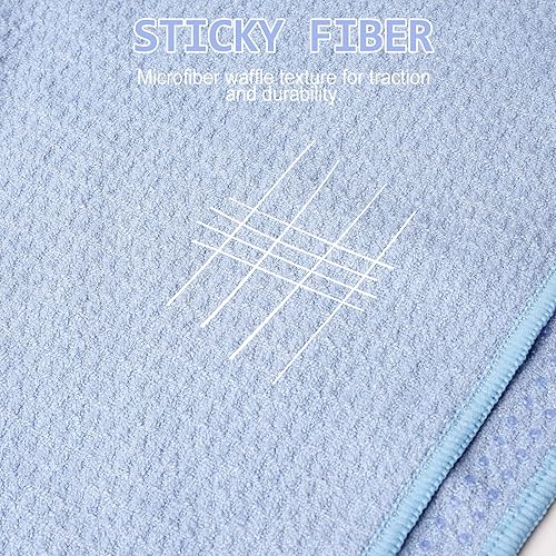 Miniatura 4 de Eunzel Paquete de 2 toallas de yoga caliente, toalla antideslizante para esterilla de yoga con puntos de agarre de fibra adhesiva absorbente de