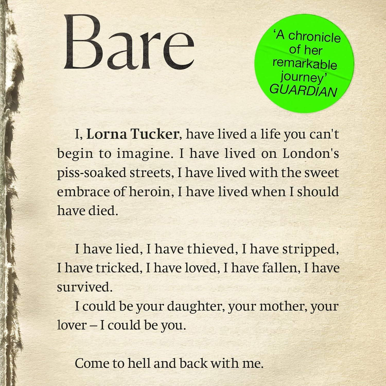 BARE: 'You have to read this book' MICK JAGGER