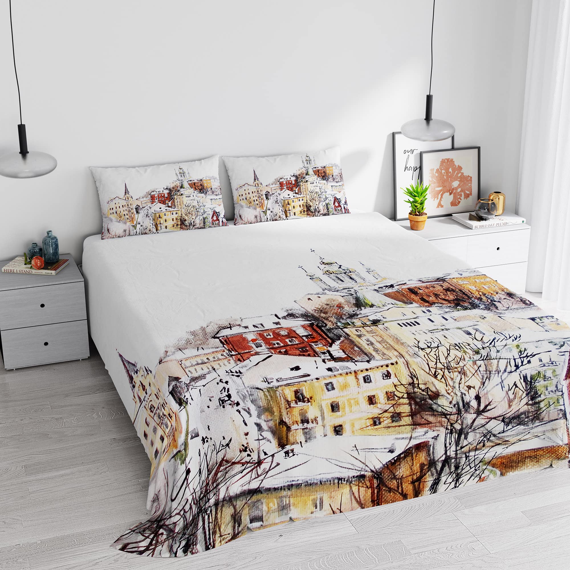 Italian Bed Linen 100% Cotton Bed Linen Set, SOGNI D'AUTORE, SD-33, Double, Doppelte