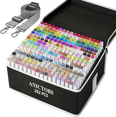 Alcohol Markers 262 Colors with Base Support, Drawing Art Markers