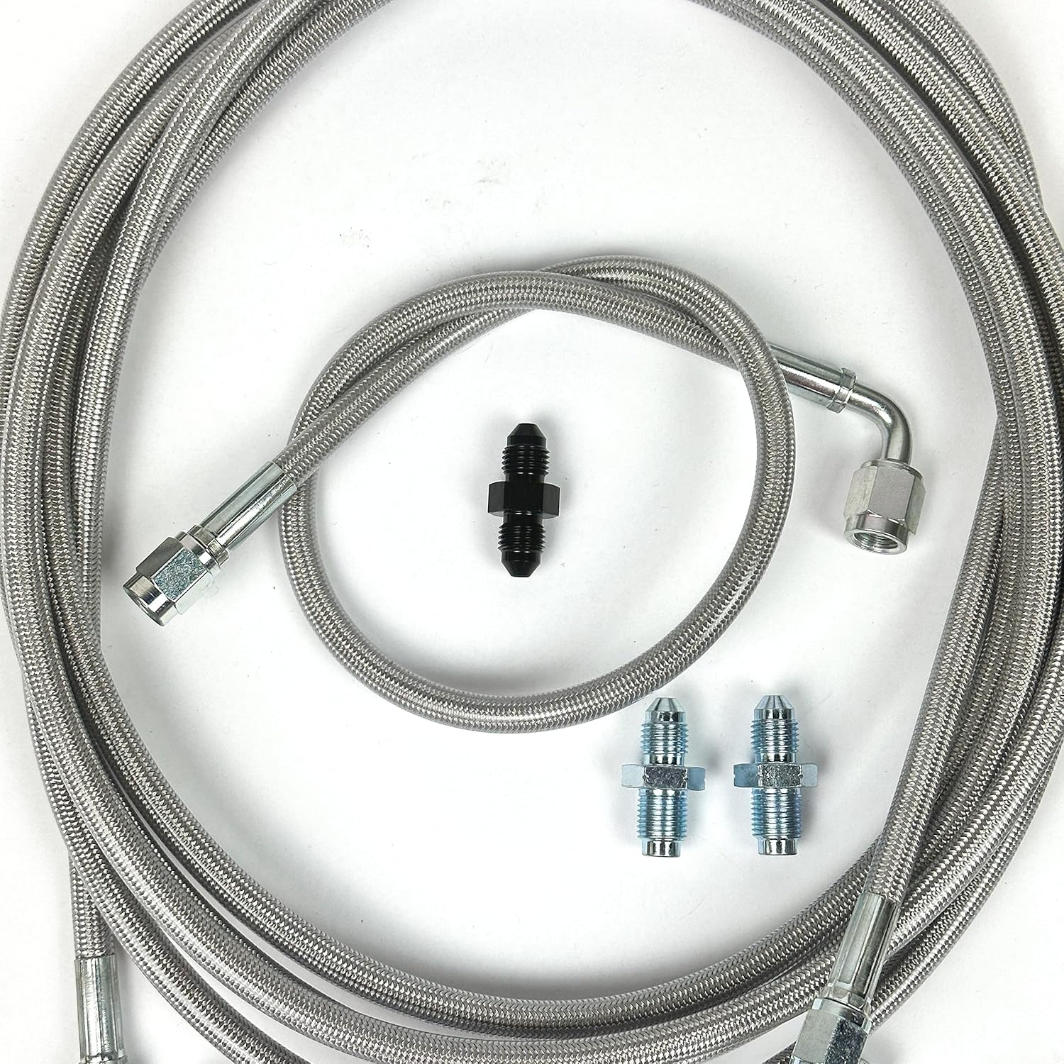 Valex Racing Stainless Steel Braided & Flexible Front & Rear Brake Line Replacement Kit for Honda Civic 1992-1995 with Rear Drum Brakes