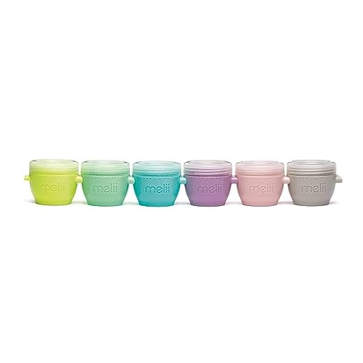 melii Snap & Go Baby Food Storage Containers with lids, Snack Containers, Freezer safe - Set of 6, 2oz