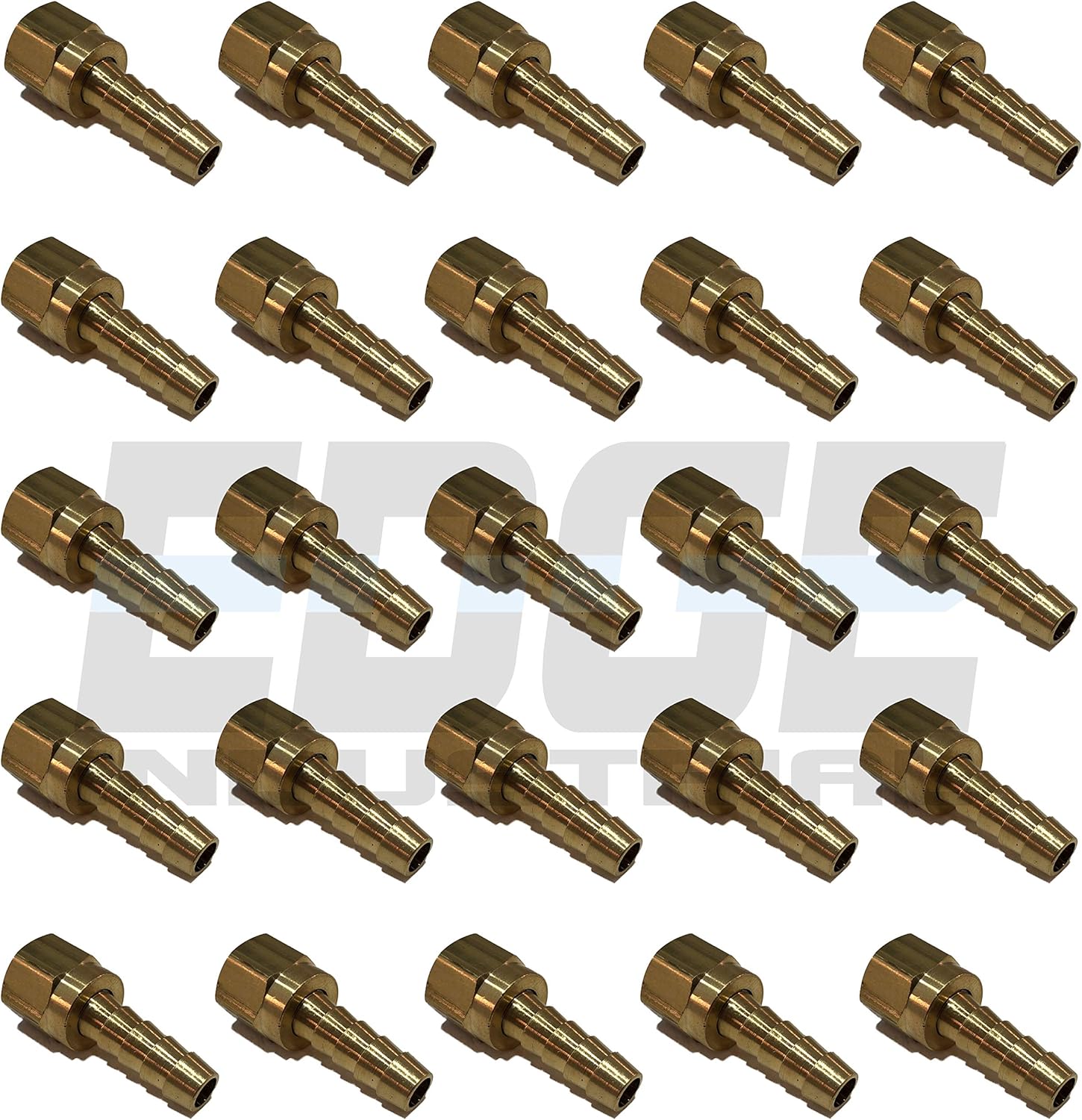 5/16" Hose ID to 5/16" 45° Female SAE Flare Brass Swivel Connector Fuel/AIR/Water/Oil/Gas/WOG (Qty 05)