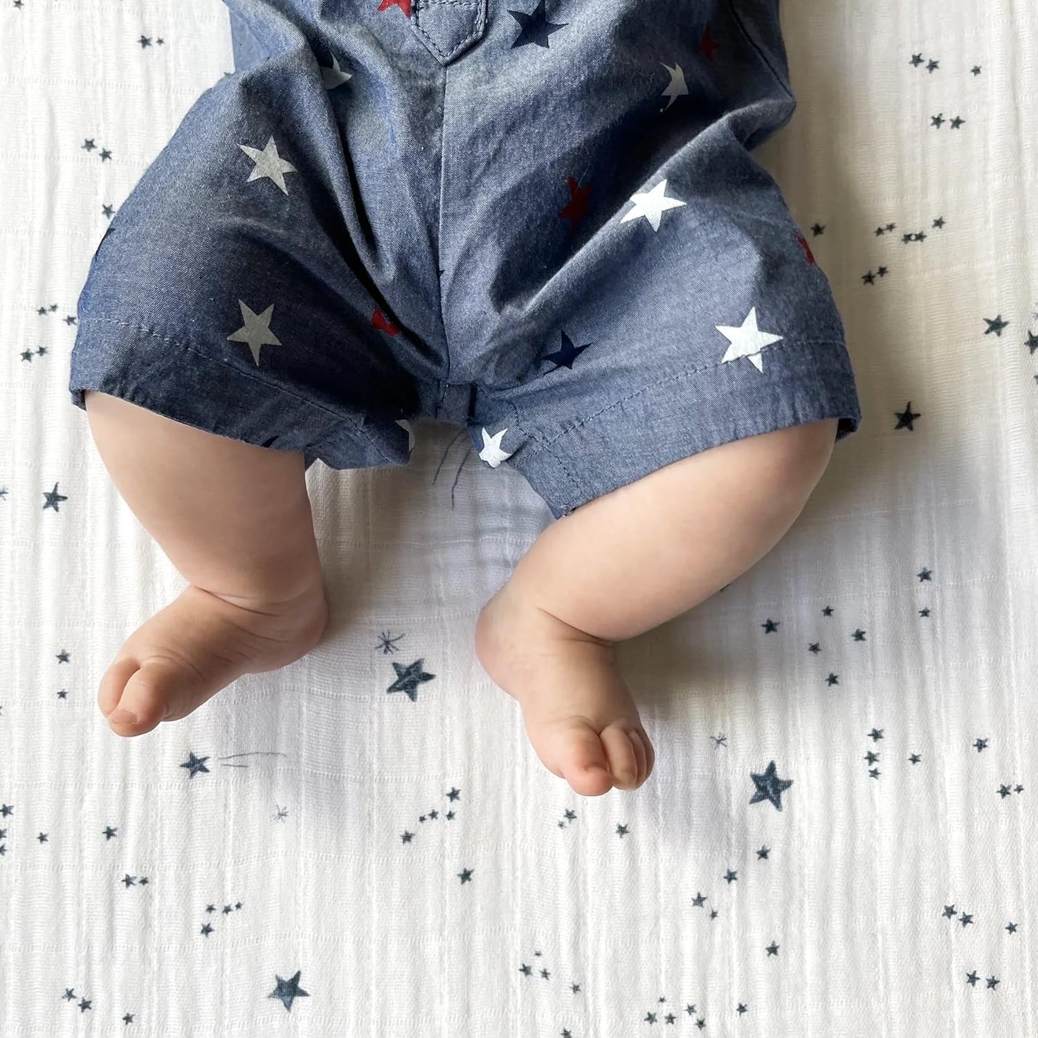 Little Unicorn Premium Crib Sheet | Breathable & Super-Soft Muslin Fabric (Shooting Stars)