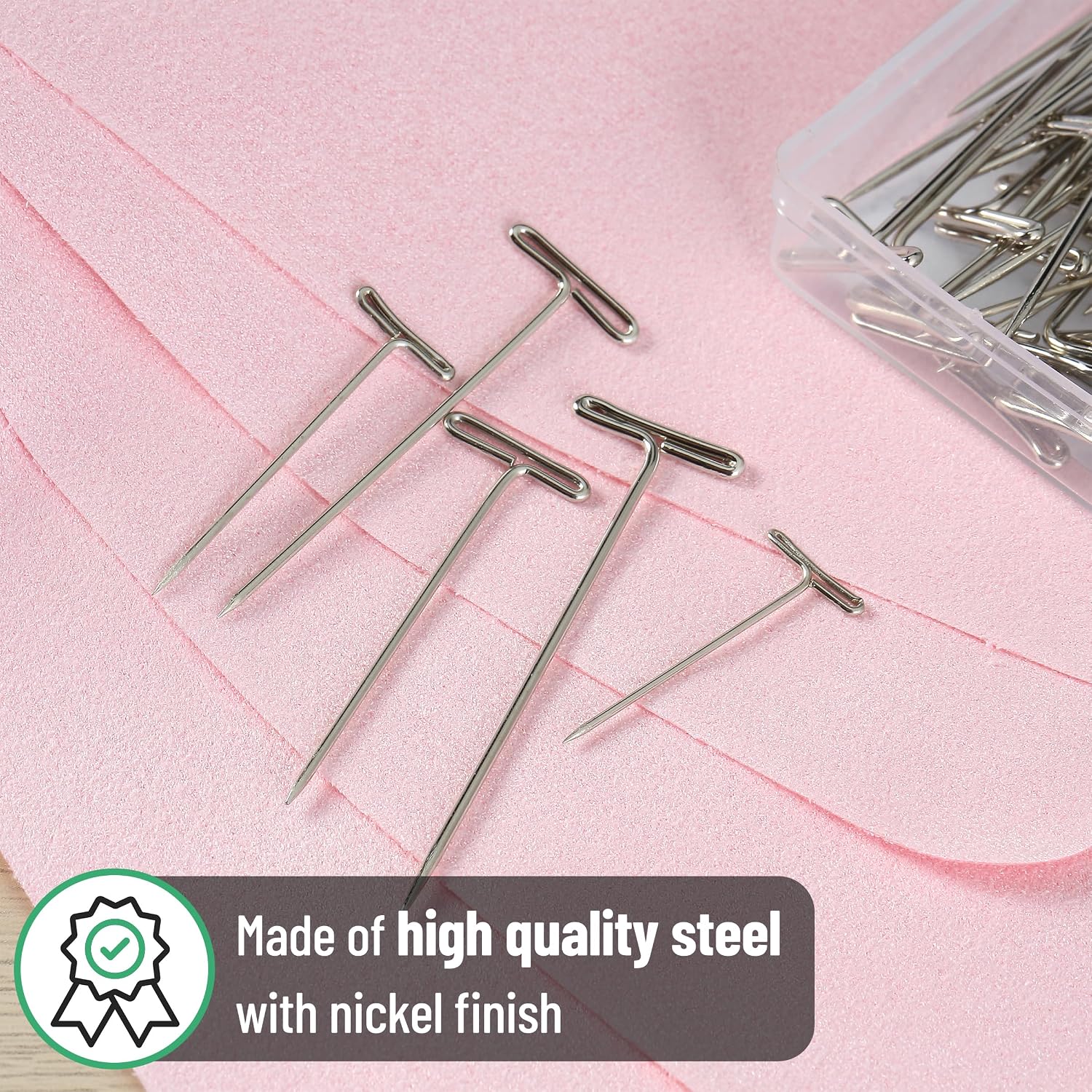 Mr. Pen- T-Pins, 220 Pack, 5 Sizes, Straight Wigs Pins | Sewing T-Pins for Blocking Knitting, Wig Making and Crafts, Sewing & Office Wall