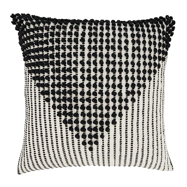 SARO LIFESTYLE Woven Diamond Pattern Throw Pillow Cover