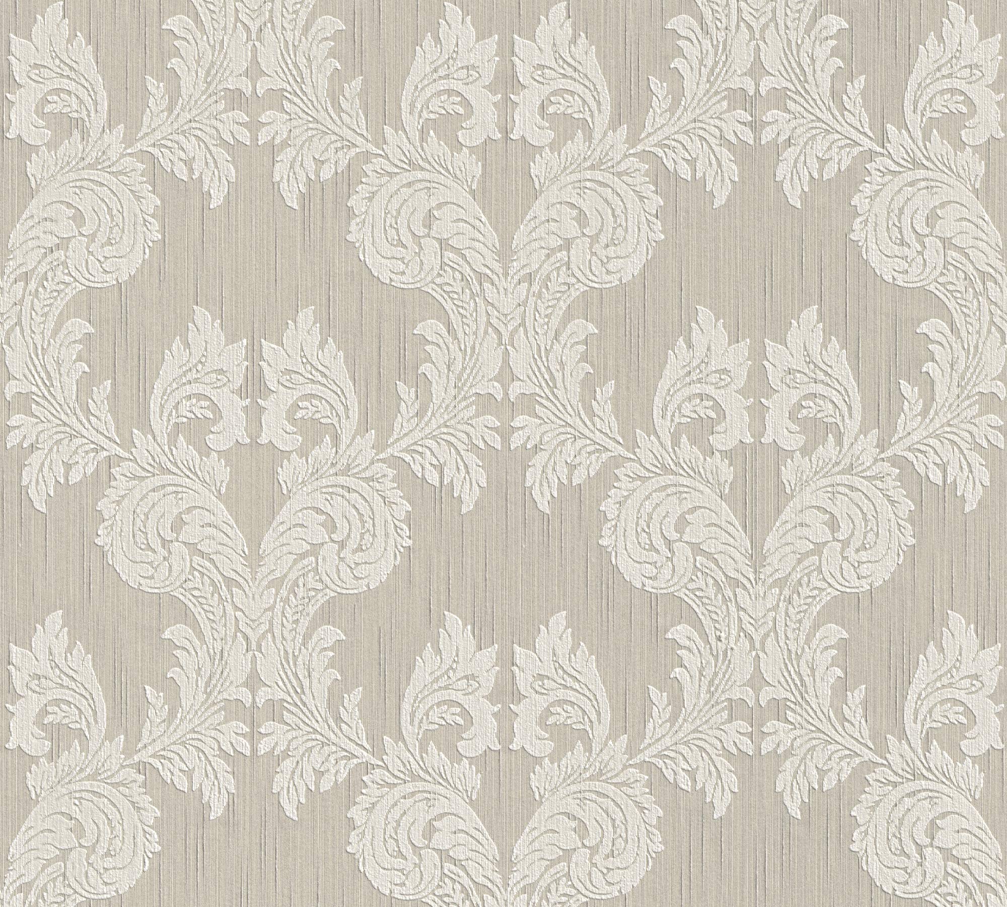 A.S. Création Architects Paper Textiltapete Tessuto Tapete mit Ornamenten barock 10,05 m x 0,53 m beige Made in Germany 956301 95630-1