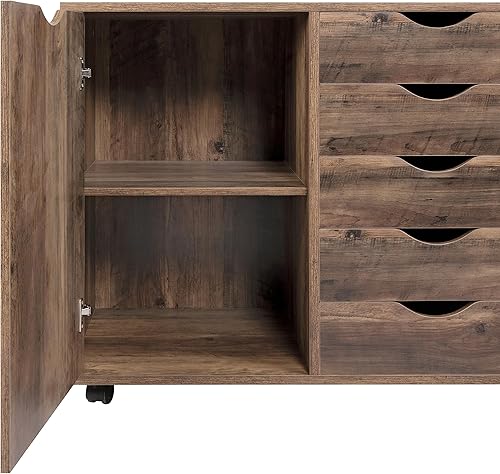 Miniatura 4 de Naomi Home - Archivadores de madera para oficina en casa, archivador de madera, archivador móvil, gabinete de almacenamiento móvil, cajón