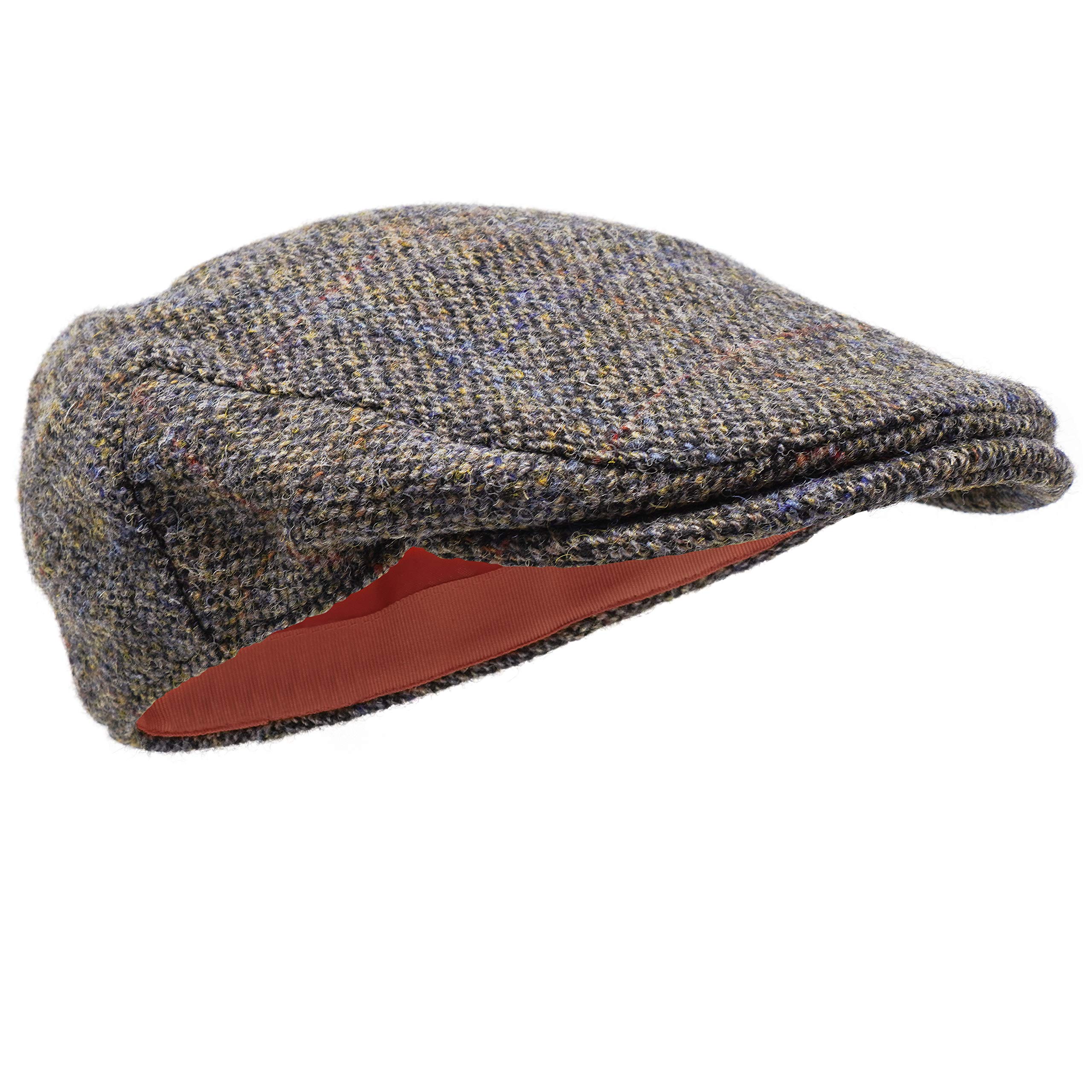 Borges & Scott Nevis Flat Cap - 100% Handwoven Wool – Harris Tweed – Water Resistant - Partridge Brown - 56cm