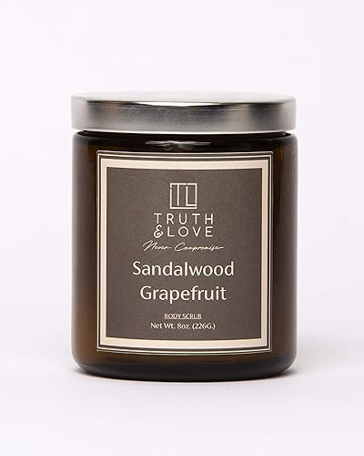 Truth Love Beauty Sándalo Pomelo Body Scrub Exfolia alivia la irritación y picazón antioxidantes vitaminas y aceites esenciales promueven la salud