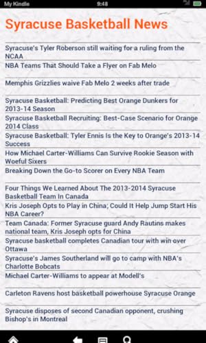 Syracuse Basketball News (Kindle Tablet Edition)