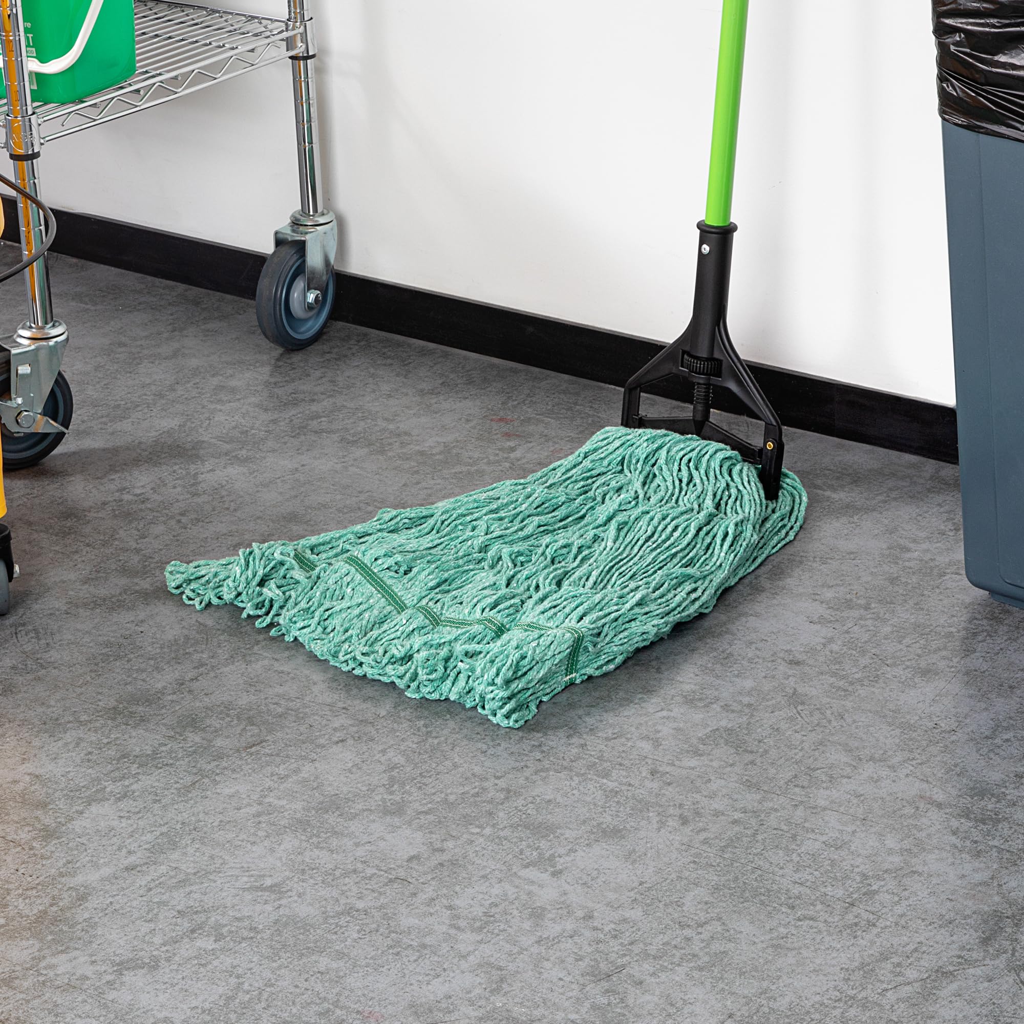 Restaurantware - Solo Cabezal de fregona: Clean tek Professional 907.2 g, 1 Cabezal de fregona con Extremo en Bucle, Mango se Vende por Separado, Diadema de 1.25 Pulgadas, Cabezal de fregona Verde de