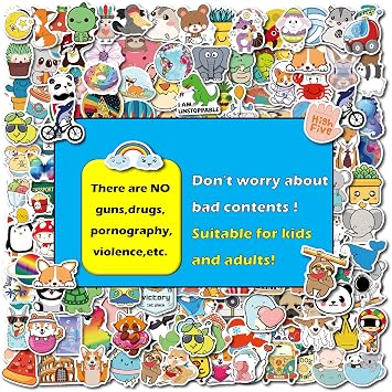 200PCS Waterproof Vinyl Stickers for Water Bottles, Cute Kids Stickers for Classroom, Teacher Supplies & Classroom Must Haves