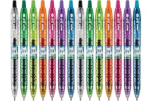 B2P Colors: Refillable & Retractable Gel Pen Crafted from Recycled Bottles (14-Pack)