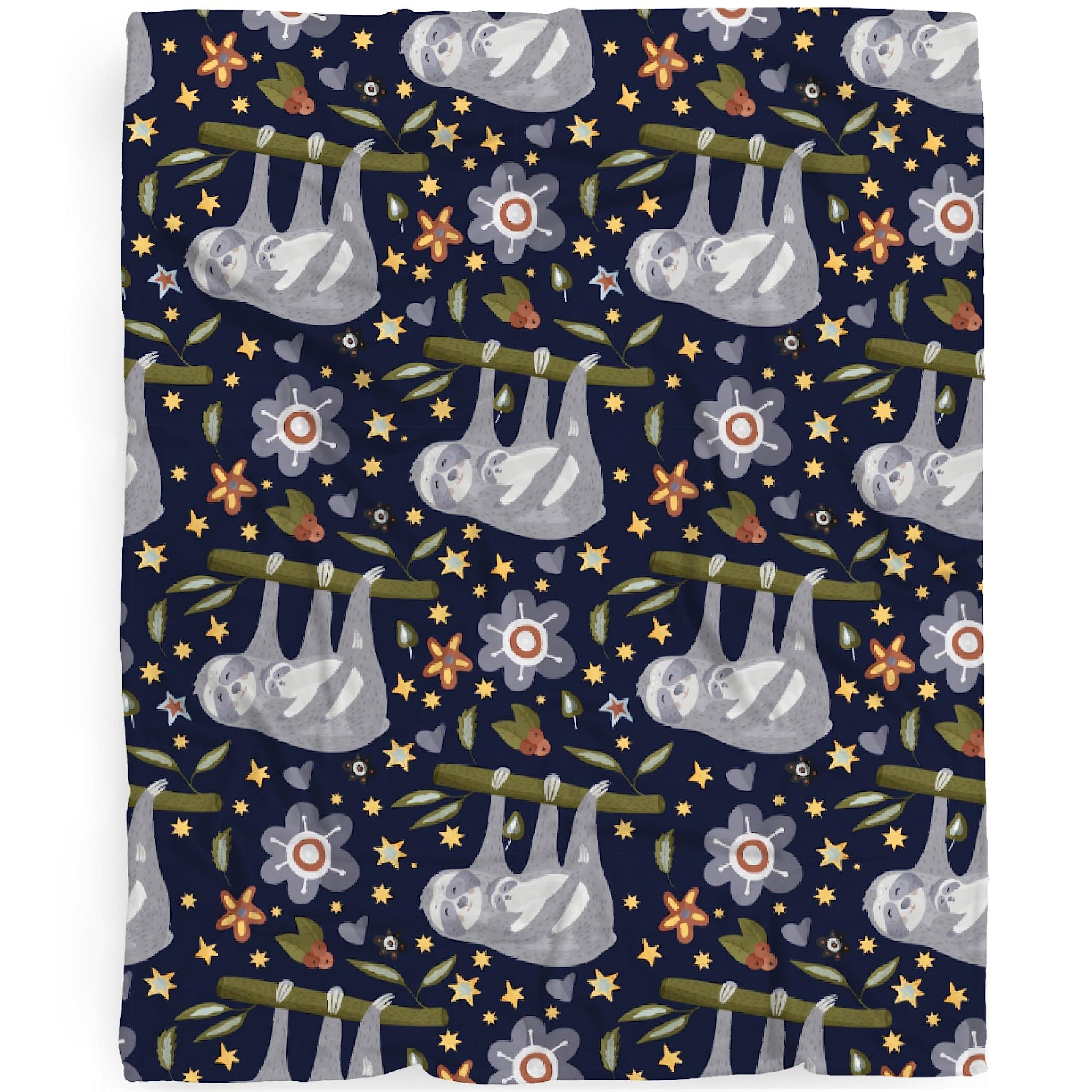 Sloth Blanket Gifts for Women Girls , Cute Sloth Gifts for Sloth Lovers, Kawaii Sloth Plush Decor Lightweight Flannel Fleece Animal Jungle Sloths Throw Blanket for Kids Bed Couch Chair 50x40In