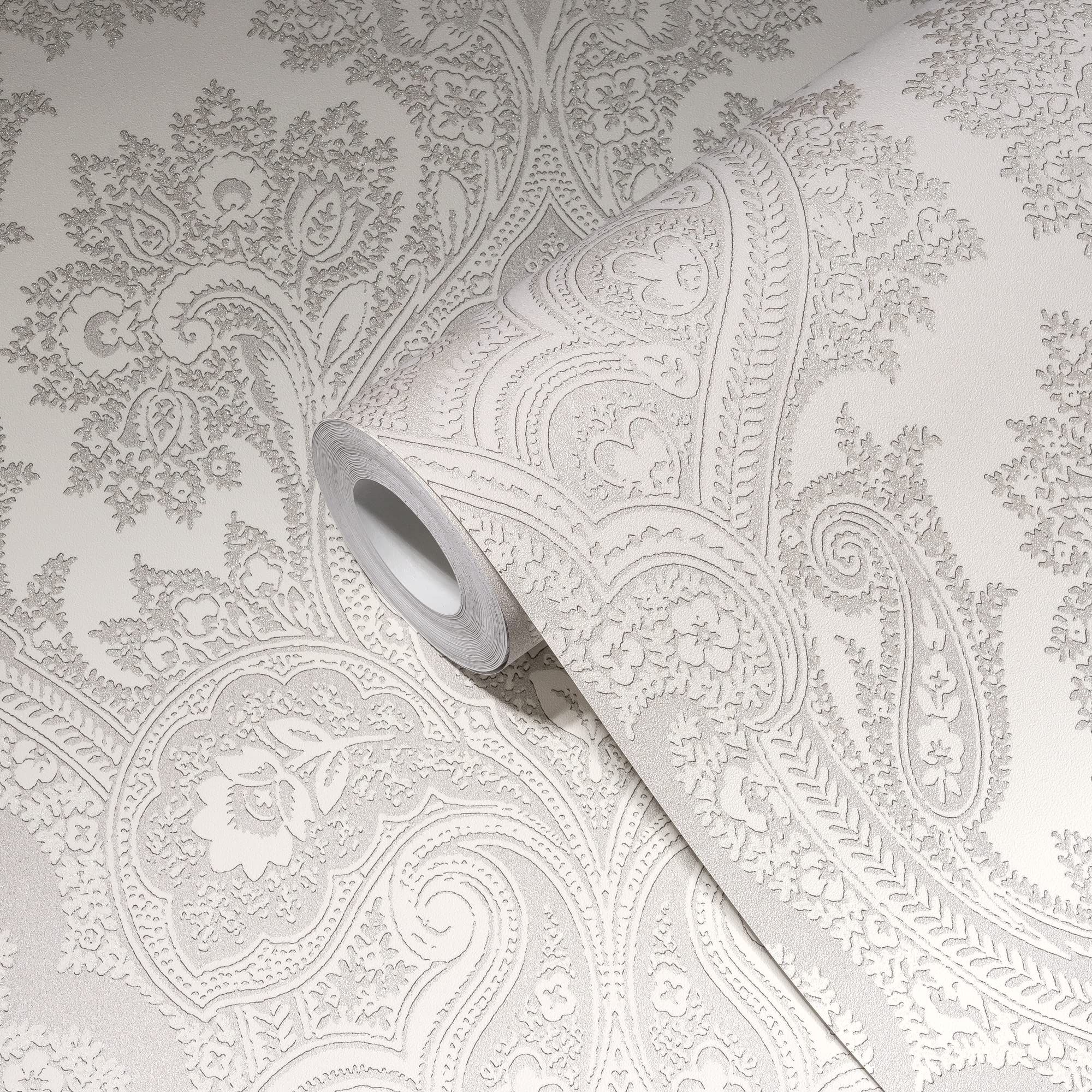 A.S. Création My Home My Spa Vliestapete Barock Grau Glitzer – Livingwalls 387084