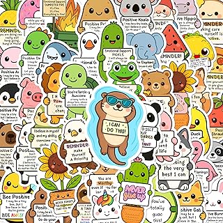 BEATRI Emotional Support Animal Stickers 50PCS Waterproof Vinyl Affirmation Decor & Party Favors for Laptop, Water Bottle, Skateboard & Travel Gear | Non-Repeating Decals, High-Definition Print