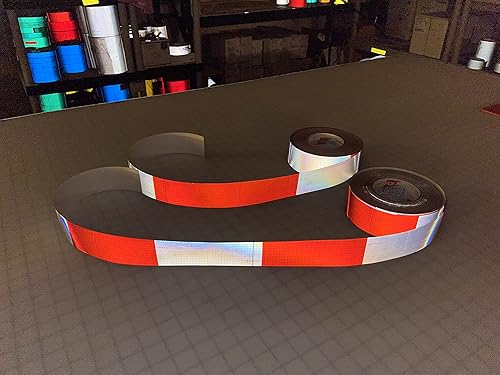 Miniatura 2 de Oralite (Reflexito) REF-DOTC66TR23 V92 Cinta microprismática Daybright 2" x 15 pies, rojoblanco