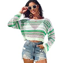 Edelqual Crochet Coverups for Women Tops Beach Outfits Vacation Long Sleeve Bathing Suit Bikini Swimsuit Cover Up 2025
