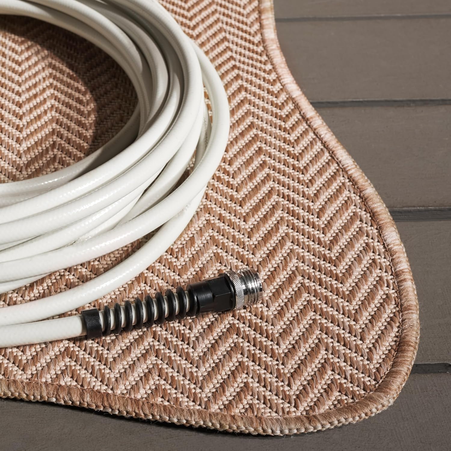 SAFAVIEH Courtyard Collection 2'3' x 8' Natural / Cream CY8022 Indoor/ Outdoor Patio Backyard Mudroom Runner Rug