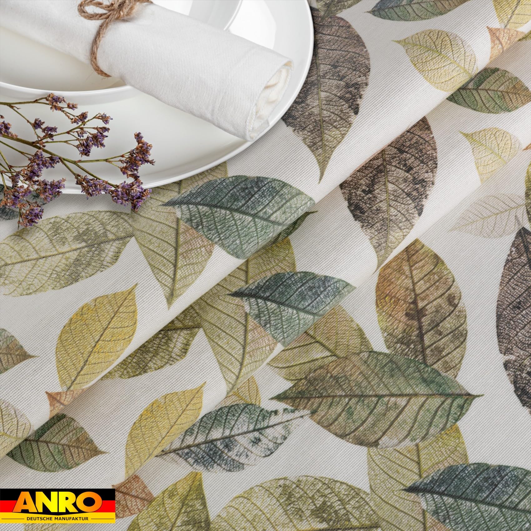 ANRO Tischdecke abwaschbar Bunt mit Saum 180x100 cm Outdoor wetterfest
