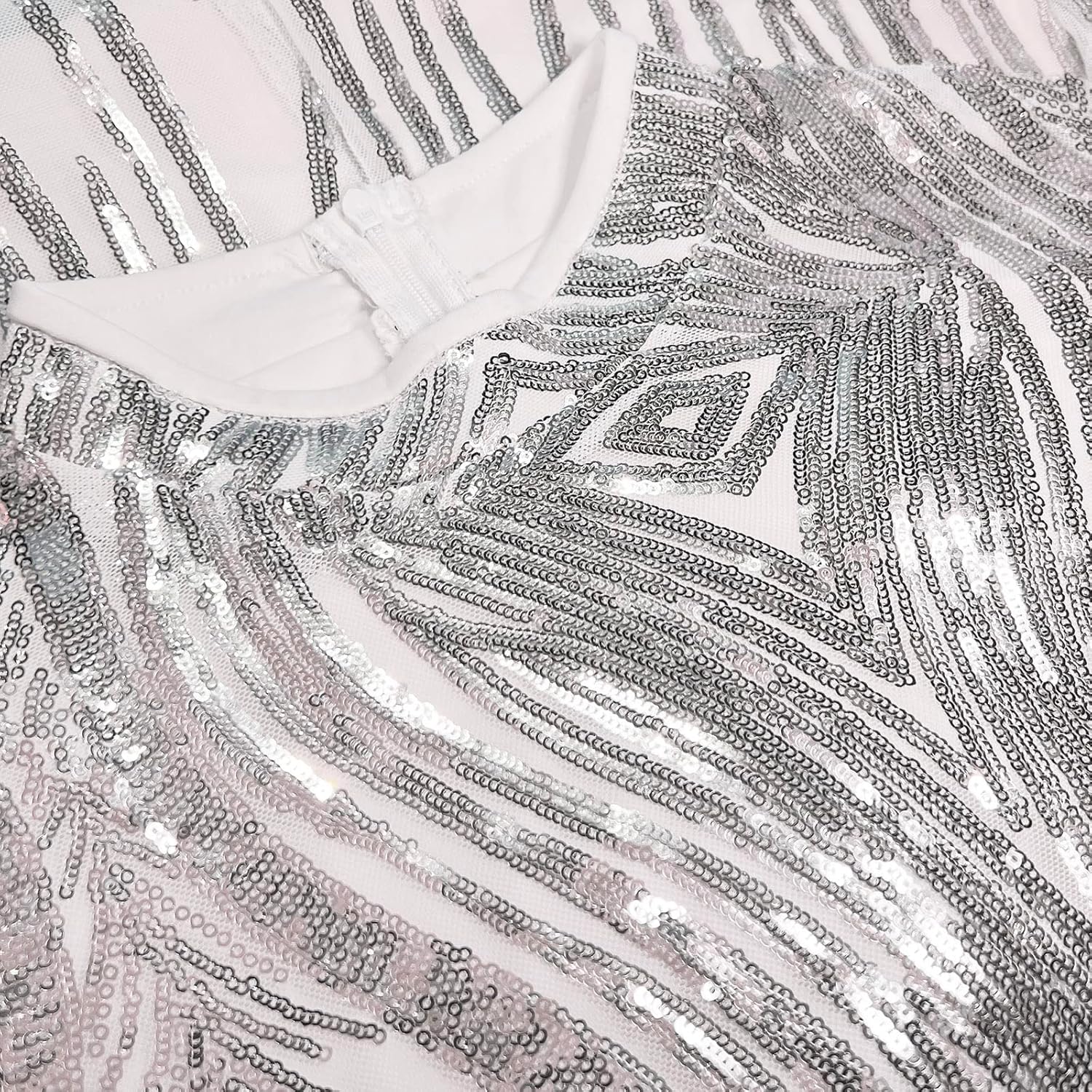 VERWIN Sequins Patchwork Bodycon Dress Women's Long Sleeve Dress Elegant Dress Plume Maxi Dress Party Dress - Image 4