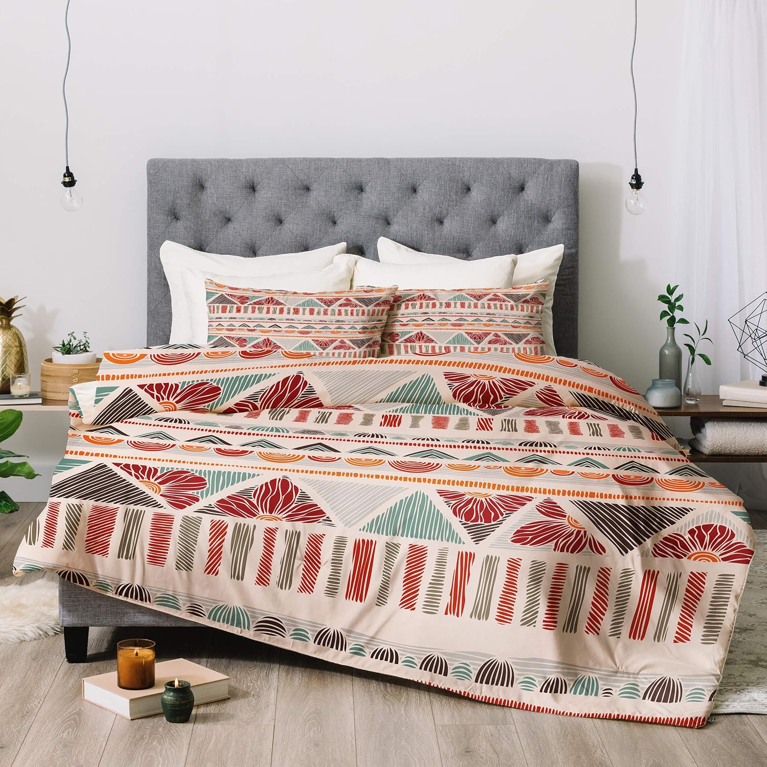 Deny Designs Valentina Ramos Ethnic Boho Stripes Comforter Set with Pillow Shams, Full/Queen, Multi
