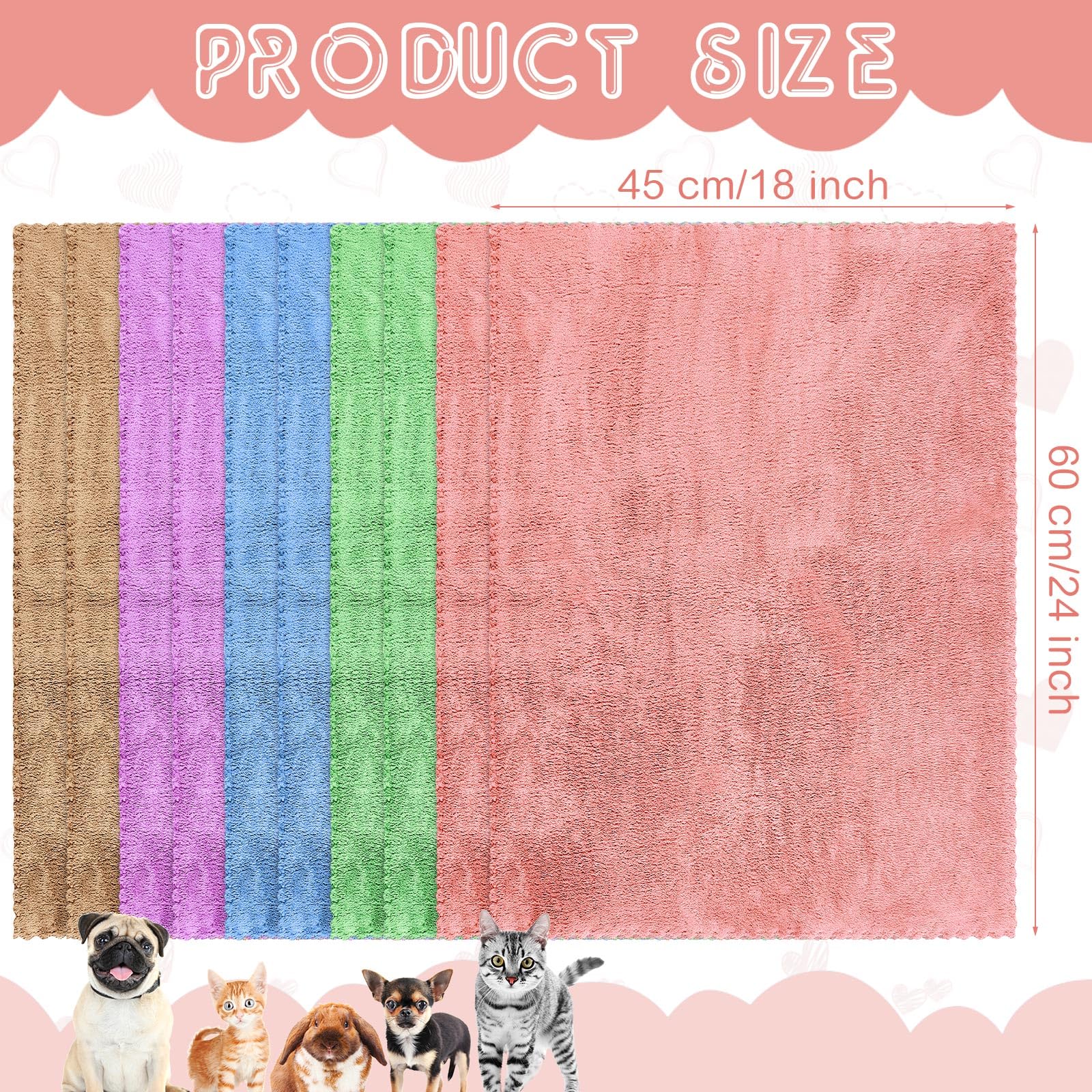 Couvertures Imperméables pour Cochon d'Inde 18 x 24 Pouces Lavables Réutilisables Multicolore