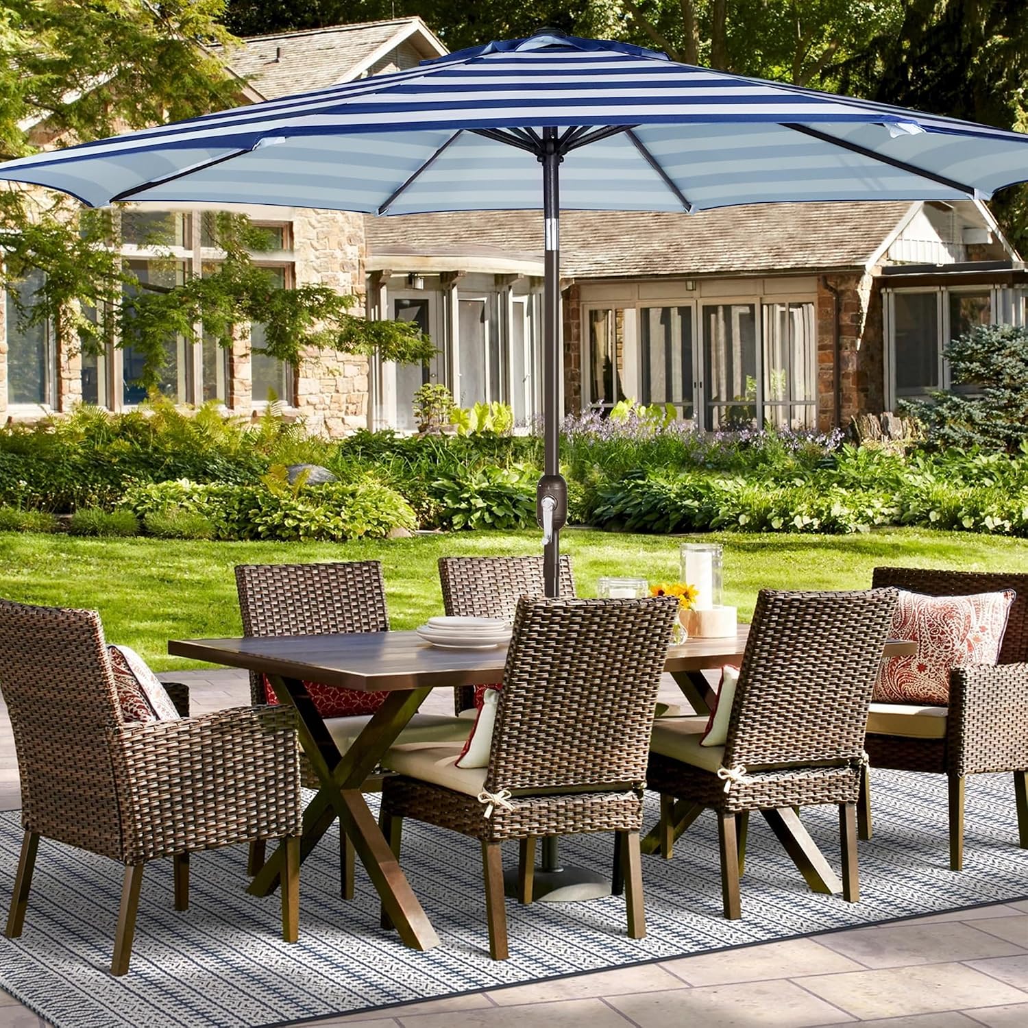 Blissun 9ft Patio Umbrella Replacement Canopy, Market Umbrella Top, Outdoor Table Umbrella Canopy for 8 Ribs, Canopy Only