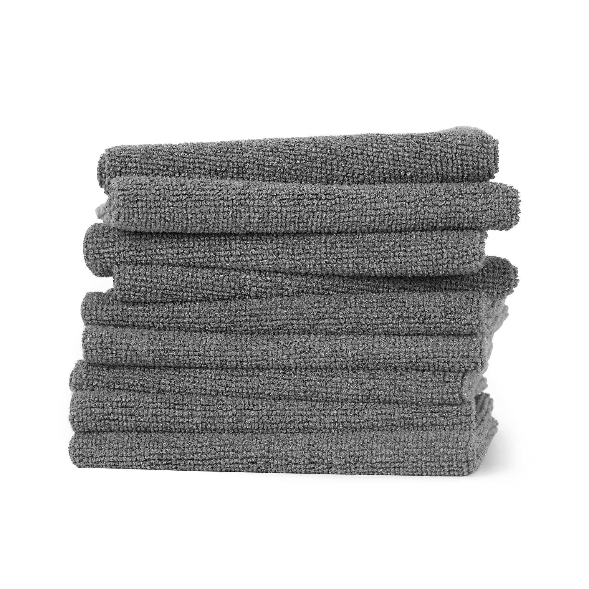 Amazon Basics - Panni per la Pulizia in Microfibra, 30.5cm x 30.5cm, Grigio, Confezione da 144, per Auto, Camion, Barche, Asciugatura Senza Aloni e Lucidatura