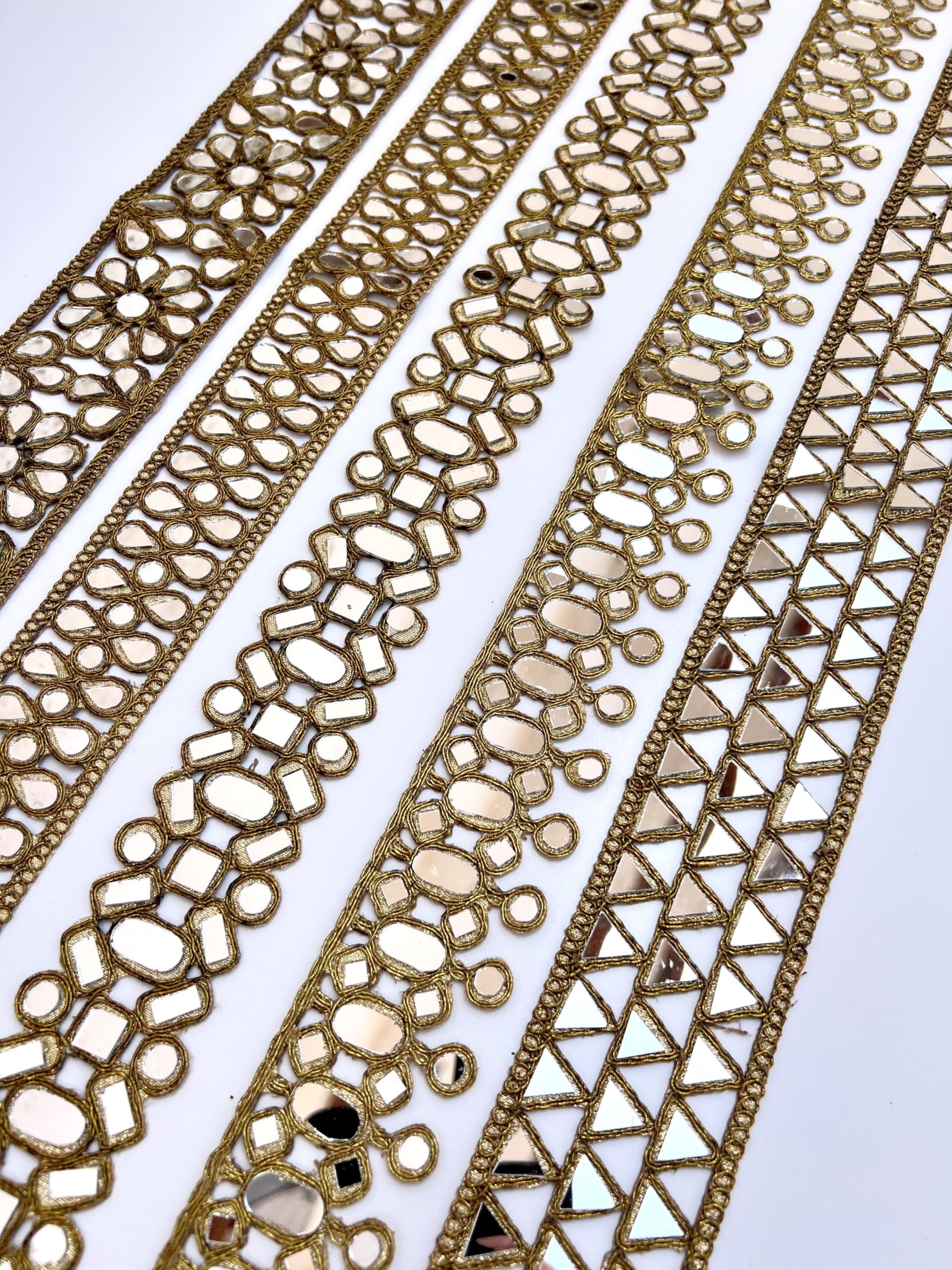 Genérico Cinturón de Espejos Dorado para Mujer, Hecho a Mano, con Cadena Ajustable