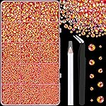 16000Pcs Resin Jelly Rhinestones with Tweezers for Crafting, Red AB 2-6mm Mixed Sizes Flatback Gems, Bedazzling Crystal for DIY Crafts Clothing Tumblers Mugs Shoes Fabric Nail Art