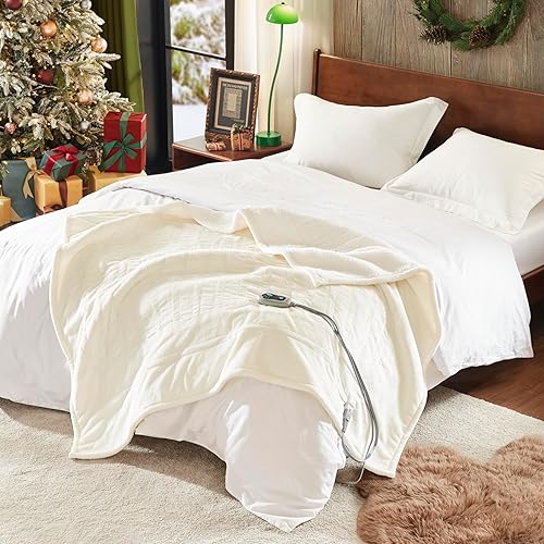 Vista 93 de Beautyrest - Manta Eléctrica Reversible de Felpa ultraligera - Manta Eléctrica, Regulador de Múltiples Niveles de Calor Acogedor Sofá Sala de Estar