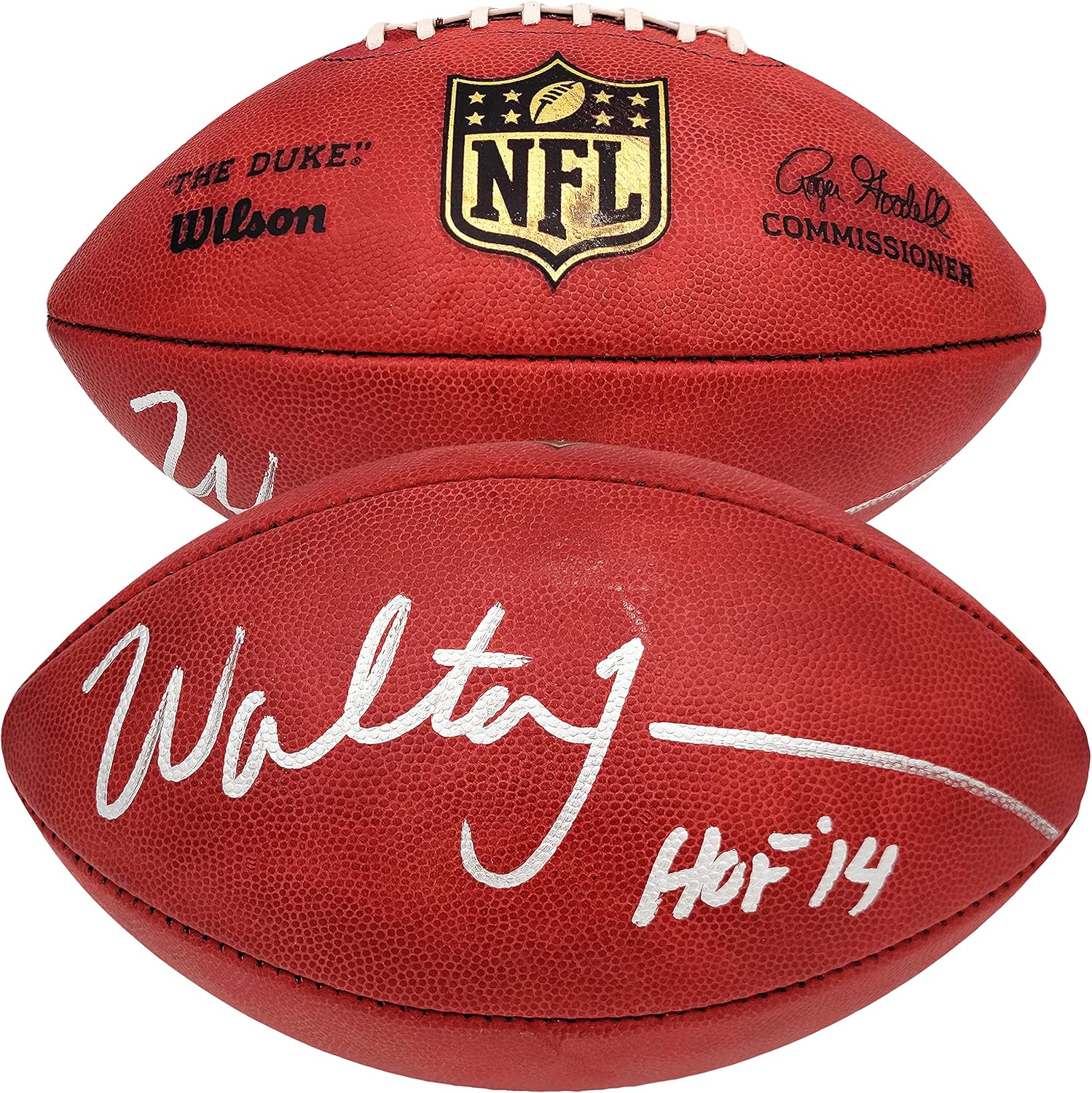Walter Jones Autographed Official N.F.L Leather Football S.e.a.t.t.l.e Seahawks "HOF 14" MCS Holo Stock #203089