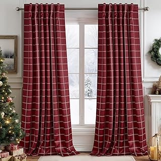 10 Breakfast Nook Curtain Ideas for Cozy Light Filled Dining 54 NICETOWN 100% Blackout Christmas Plaid Farmhouse Curtains 84 Inch Long 2...