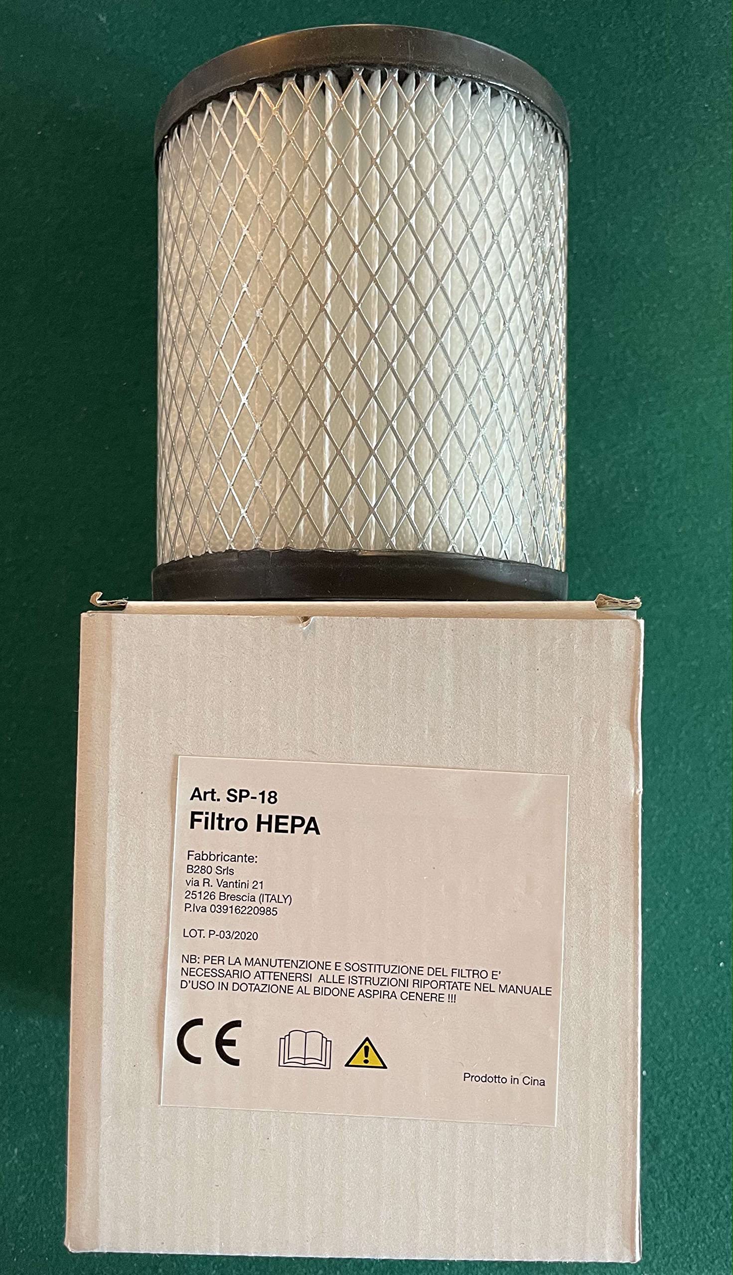 B280 BEST SOLUTIONSUniversal Armored HEPA Filter for Vacuum Cleaner – Compatible with DPE – Olimpic – PowerPlus – K-408 – Measurements in cm: Height 12.4 – Diameter 10.8 – Inner Diameter 7.2