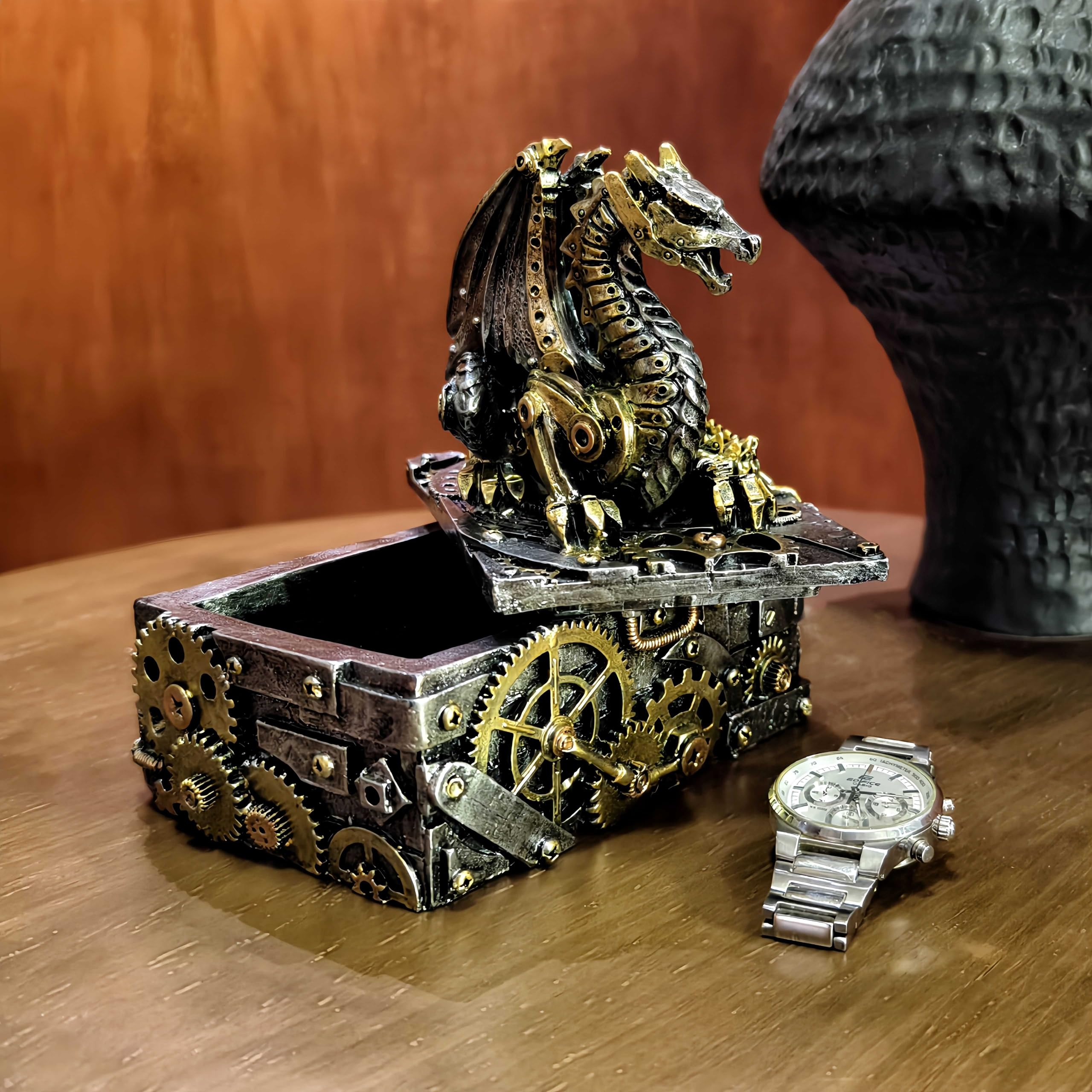 Amazon｜HEINBOW スチームパンク ドラゴン 像 小物入れ ドラゴン