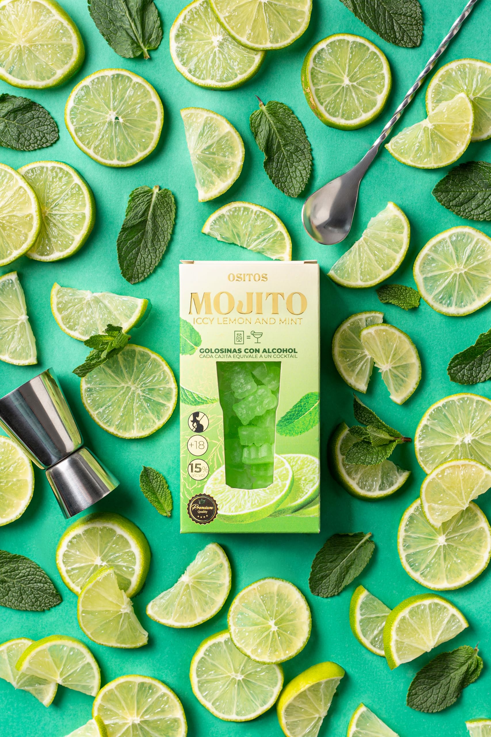 OSITOS Mojito - Cocktail comestible. Cada cajita equivale como un cocktail en volumen de alcohol.
