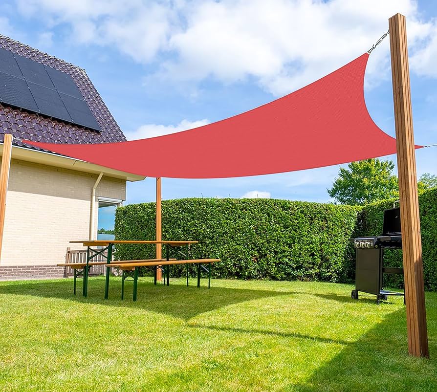 Greenbay Sand Patio Anti-UV Shade Sail - 3.6x3.6x3.6m Triangle - Gazebo