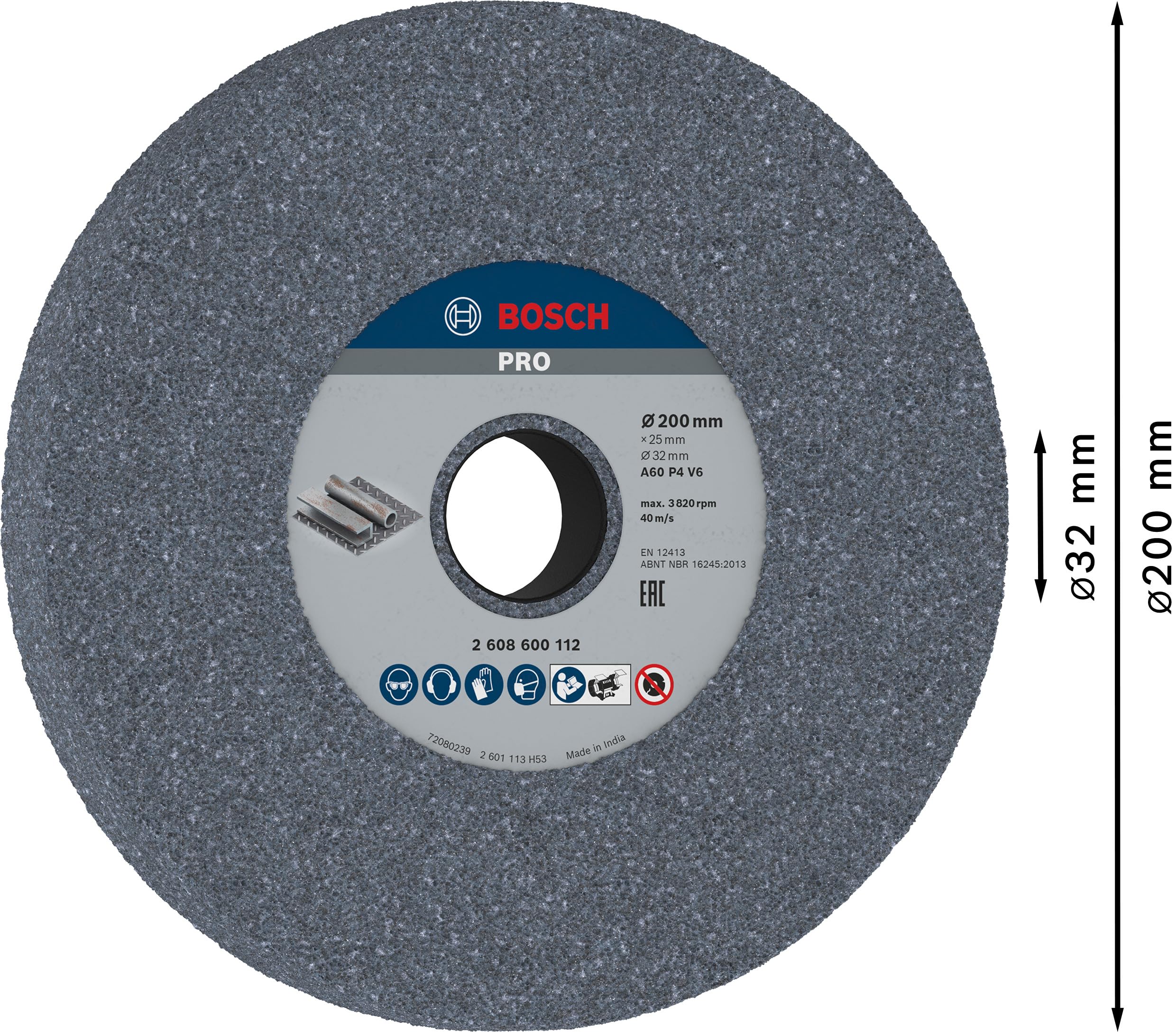 Bosch Meule assiette PRO Longlife 32 mm pour touret à meuler d'établi Acier Fonte