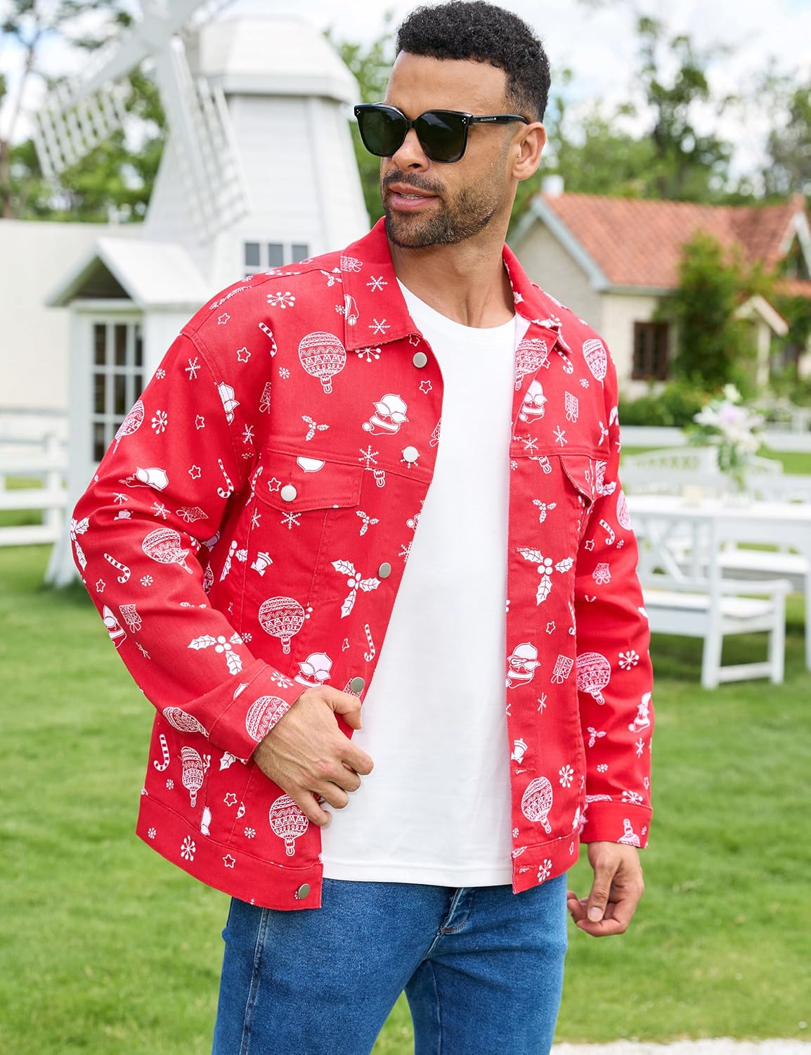 Bindefon Jaqueta jeans masculina de Natal para caminhoneiro, sem forro, estampada, para homens em promoção! Veja a oferta e mais achadinhos de Jaquetas & Casacos 3 Hoje é o melhor dia para comprar Bindefon Jaqueta jeans masculina de Natal para caminhoneiro, sem forro, estampada, para homens com aquele preço maroto! Promoção! Aproveite a oferta! 3