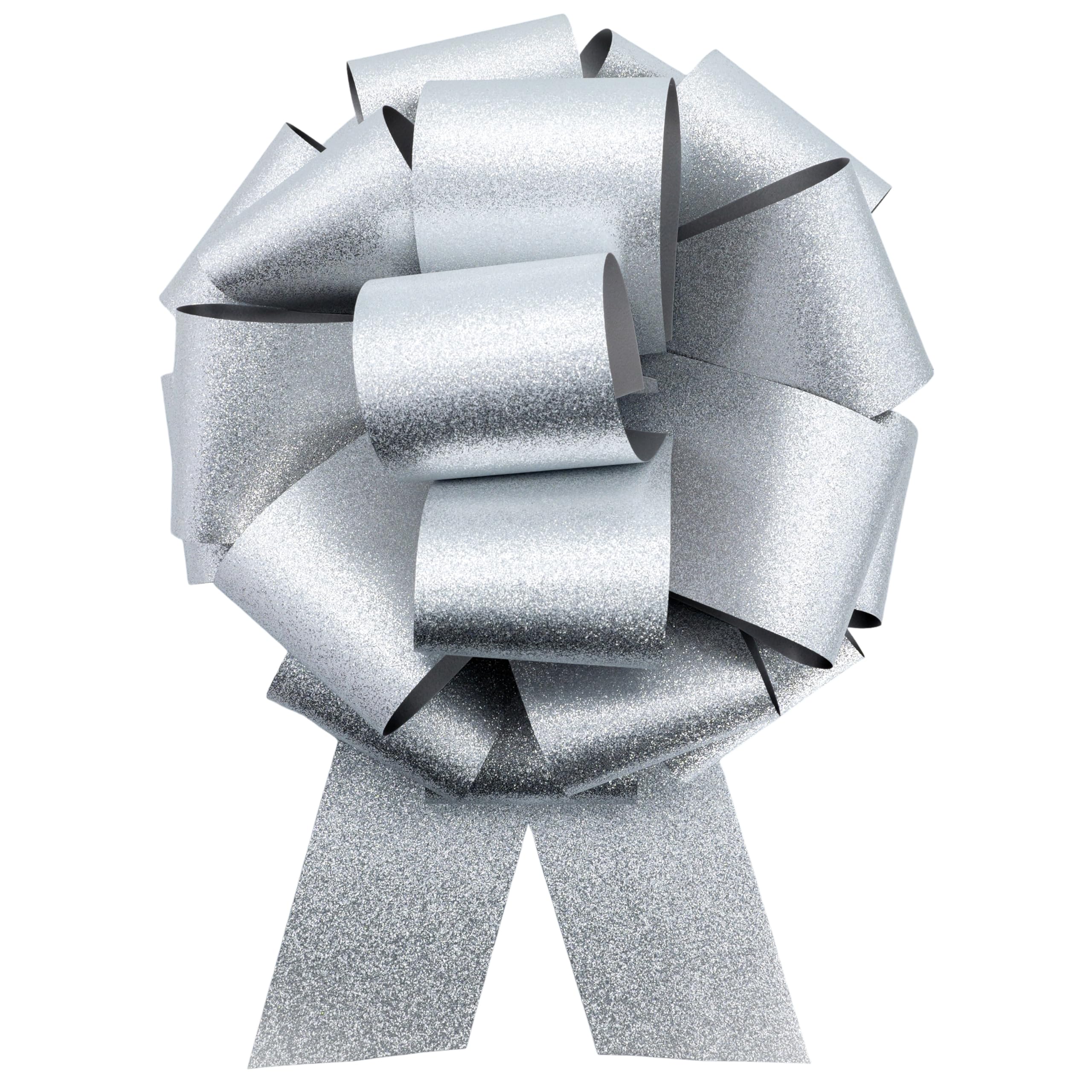 sxvblly 12 Inch Large Glitter Silver Bows,Big Bow for Present,Giant Bow Suitable for Bikes,Appliances,Big Gift Box,Table Decorations and New House Decorations — image 1