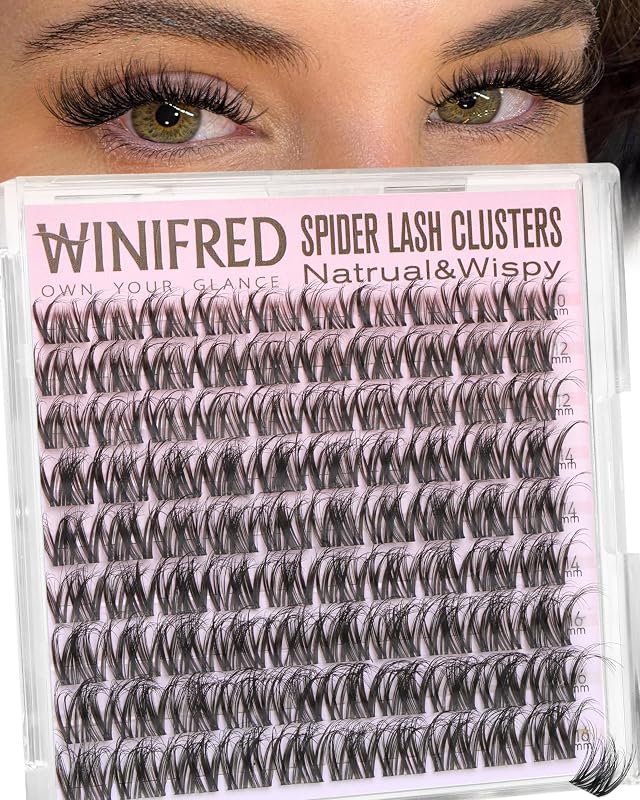 Cílios postiços em tufos Winifred Spider Lash, curvatura D, efeito wispy, 10–16 mm