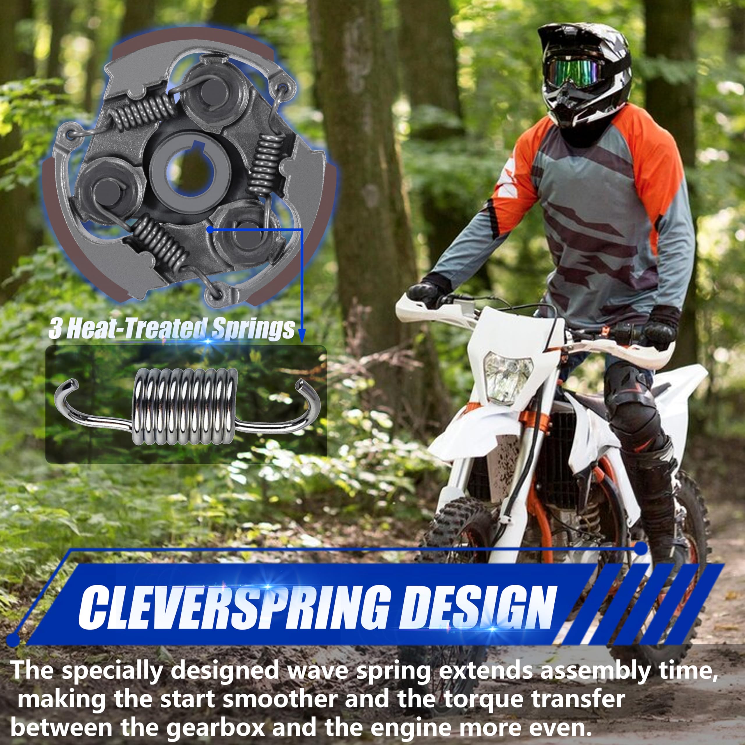 Tunejoy Pastiglia Frizione con 3 Molle Minimoto Frizione Ferro per 2 Tempi 43cc 47cc 49cc Mini Pocket Bike Dirt Pit Bike Crosser ATV con Scanalato Rosso