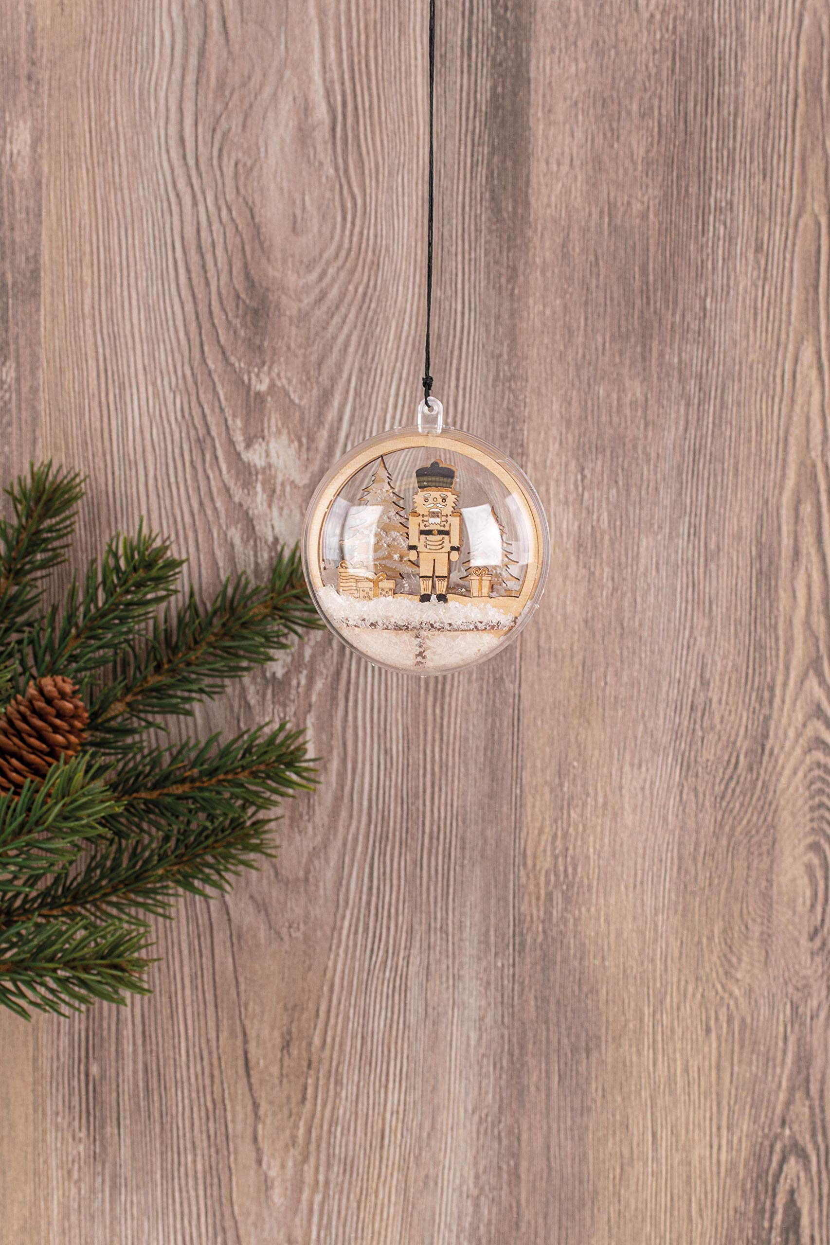 Rayher 63058505 H-Plug. Nutcracker, FSCMixCred, 7.5 cm Diameter, Natural, 5 Pieces, self-Service Bag, 1 Set, Wood