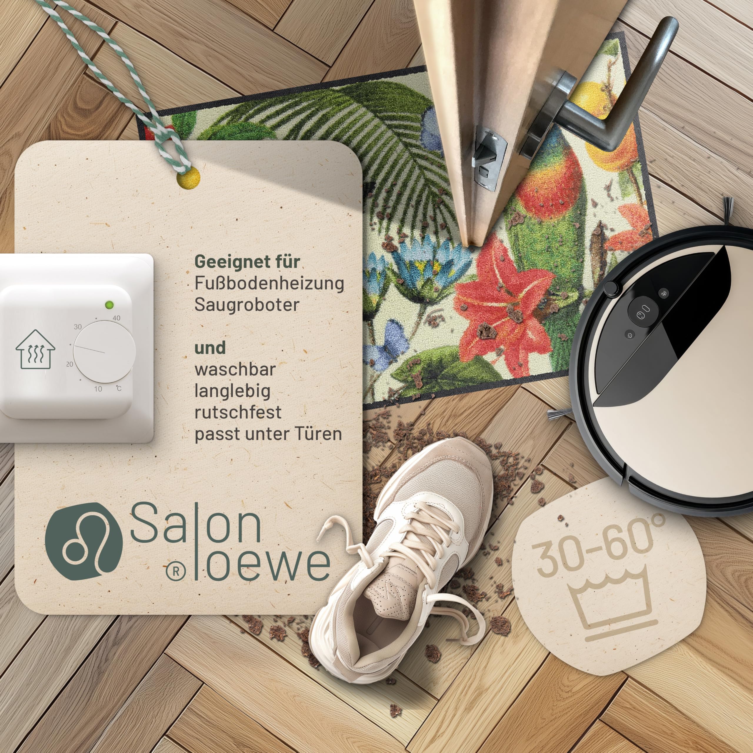 Salonloewe Fussmatte Jardin Majorelle I Schmutzfangmatte & Fußabtreter für Innen 50 x 75 cm